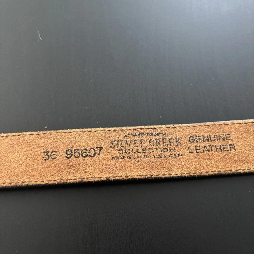Silver Creek Collection Belt USA Made Brown Leather Western 36 Women's
